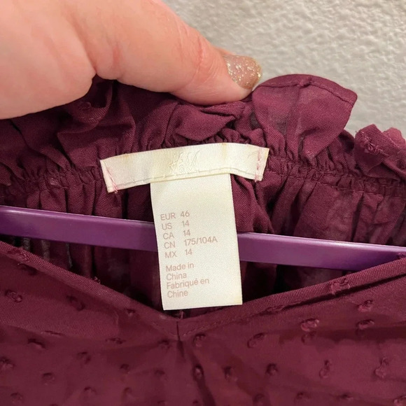 MAROON H&M size 14 Blouse - Picture 6 of 7